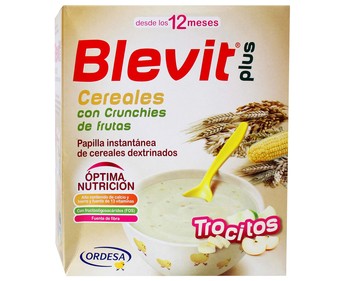 Papilla en polvo de cereales con trocitos de fruta crujiente, a partir de 12 meses BLEVIT Plus 600 g. Papilla en polvo de cereales con trocitos de fruta crujiente, a partir de 12 meses BLEVIT Plus 600 g.