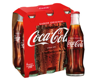 Refresco de cola COCA COLA pack 6 botellas de 20 cl. Refresco de cola COCA COLA pack 6 botellas de 20 cl.