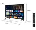 Televisión 81,28 cm (32") LED TCL 32S5200 HD READY, SMART TV, WIFI, BLUETOOTH, TDT T2, USB reproductor, 2HDMI, 60HZ.