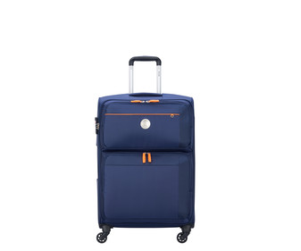 Maleta mediana tipo trolley de 68cm, Poliéster, Azul marino, 4 ruedas, DELSEY. Maleta mediana tipo trolley de 68cm, Poliéster, Azul marino, 4 ruedas, DELSEY.