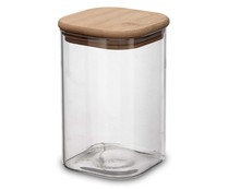 Bote de vidrio con tapa de bambú, 1,1L, QUID.