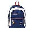 Mochila juvenil con doble compartimento y bolsillo portabotellas, color azul y blanco, Sport Style PRODUCTO ALCAMPO, 31x44x10cm.