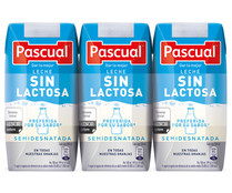 Leche de vaca semidesnatada sin lactosa PASCUAL 200 ml.