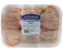 Alitas enteras de pollo blanco, limpias y con piel NORAVE Bandeja