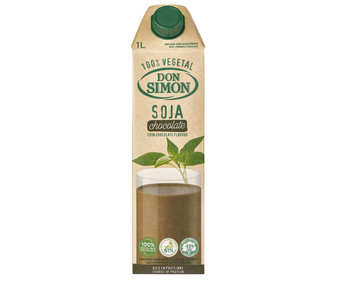 Bebida de soja (100% vegetal), rica en proteínas y con sabor a chocolate DON SIMÓN 1 l Bebida de soja (100% vegetal), rica en proteínas y con sabor a chocolate DON SIMÓN 1 l