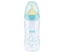 Biberón (300 ml) con tetina de latex y sistema anti cólico, para bebés a partir de 6 meses NUK First choice +