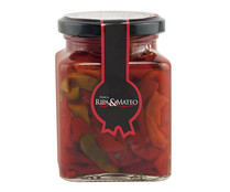 Pimientos del piquillo en tiras rojos y verdes FINCA RIPA & MATEO 250 g.