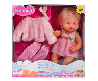 Set de moda con muñeca, ropita y diadema, NENUCO. Set de moda con muñeca, ropita y diadema, NENUCO.