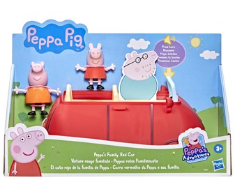 Auto rojo de la familia Pig y 2 figuras PEPPA PIG. Auto rojo de la familia Pig y 2 figuras PEPPA PIG.