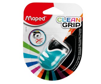 Sacapuntas de plástico con 1 agujero y depósito, modelo clean grip. MAPED. Sacapuntas de plástico con 1 agujero y depósito, modelo clean grip. MAPED.
