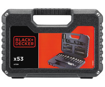 Kit de 53 Piezas para atornillar, atornillador de carraca, BLACK + DECKER A7218.