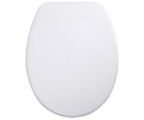Asiento WC con bisagras de plástico color blanco, ACTUEL.