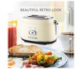 Tostador WESTINGHOUSE WKTT857WH cream vintage, 2 ranuras extra anchas, 6 niveles de tostado, exterior de acero inoxidable.
