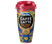Bebida de café arábica de colombia con un toque de leche fresca KAIKU Caffe latte Edición Colomiba 230 ml.