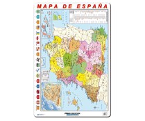 Lámina educativa con el mapa de España y las capitales y sus provicncias ERIkg.