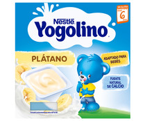 Postre lácteo de plátano, adaptado a niños desde los 6 meses YOGOLINO de Nestlé 8 x 100 g.