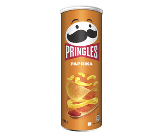 Patatas con forma de teja PRINGLES PAPRIKA bote de 165 g. Patatas con forma de teja PRINGLES PAPRIKA bote de 165 g.