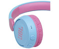 Auriculares bluetooth para niños tipo diadema JBL JR 310 BT, control de volumen, color azul y rosa.