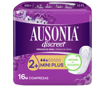 Compresas para pérdidas de orina mini (leves) AUSONIA Discreet 16 uds.