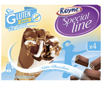 Cono de nata y chocolate sin gluten ni lactosa ROYNE Special line 4 x 120 ml.