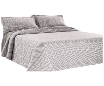 Colcha para cama doble con diseño Zebra color blanco y negro, 240x260cm., LUTEX. Colcha para cama doble con diseño Zebra color blanco y negro, 240x260cm., LUTEX.