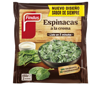 Bolsa de espinacas a la crema, sin colorantes, ni conservantes FINDUS 450 g.