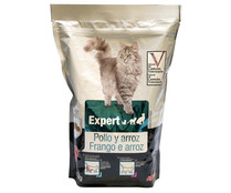 Pienso premium para gatos sabor a pollo y arroz AUCHAN EXPERT bolsa 800 g. 