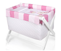 Minicuna de tijera de haya, rosa, PISPAS.