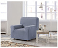 Funda elástica para sofá de 1 plaza, color celeste, ZEBRA.