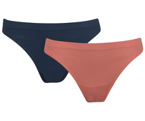 Pack de 2 tangas sin costuras para mujer UNNO by Dim, talla L/XL. Pack de 2 tangas sin costuras para mujer UNNO by Dim, talla L/XL.