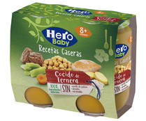 Tarrito  de cocido con ternera, a partir de 8 meses HERO Recetas caseras 2 x 190 g.