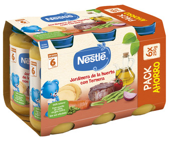 Tarritode ternera a la jardinera de la huerta, a partir de 6 meses NESTLÉ 6 x 250 g. Tarritode ternera a la jardinera de la huerta, a partir de 6 meses NESTLÉ 6 x 250 g.