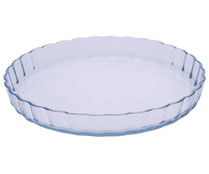 Molde redondo rizado de vidrio borosilicato para tartas, 26x3,5cm ACTUEL.