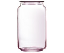 Bote de vidrio color rosa para conservación y almacenaje de alimentos, 1 litro de capacidad, modeo Ice Pink, serie Rondo LUMINARC 1 unidad.