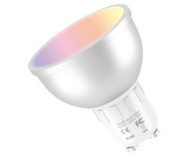 Bombilla Led inteligente GU10, WiFi, 5W=45W, blanco + RGB multicolor, MUVIT iO.