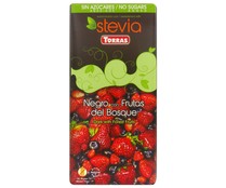 Chocolate negro frutos del bosque con stevia TORRAS 125 g.