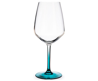 Copa de vidrio para vino con base azul 0,4 litros, Edén LUMINARC.