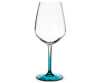 Copa de vidrio para vino con base azul 0,4 litros, Edén LUMINARC. Copa de vidrio para vino con base azul 0,4 litros, Edén LUMINARC.