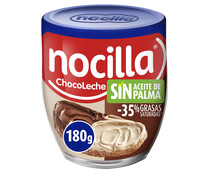 Doble crema de cacao y leche con avellanas, dos sabores, sin aceite de palma NOCILLA 180 g.