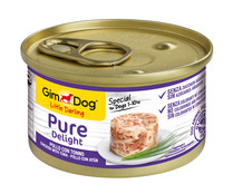 Alimento complementario para perros, pollo con atún GIM DOG PURE DELIGHT 85 g.