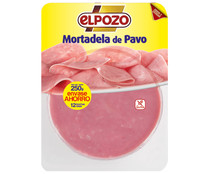 Mortadela de pavo, sin gluten y cortada en lonchas EL POZO 250 g.