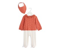 Conjunto recién nacido pelele + babero IN EXTENSO, talla 46.