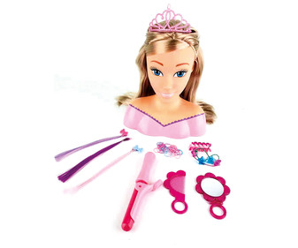 Busto de princesa con accesorios de peluquería, ONE TWO FUN ALCAMPO. Busto de princesa con accesorios de peluquería, ONE TWO FUN ALCAMPO.