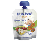 Bolsita de fruta (manzana y plátano), a partir de 6 meses NUTRIBÉN Fruta & go! 90 g.