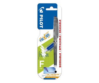 Bolígrafo punta de aguja y grosor de 0.5mm con tinta líquida borrable negra PILOT Frixion point. Bolígrafo punta de aguja y grosor de 0.5mm con tinta líquida borrable negra PILOT Frixion point.