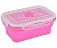 Recipiente hermético de silicona color rosa con tapa de clip, 0,5 litros, Ubik IDEALCASA.