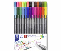 Estuche con 26 rotuladores de colores brillantes, trazado 0,3mm., Triplus fineliner, STEADTLER.