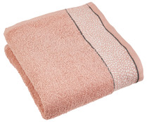Toalla de baño sostenible, 80% algodón 20% poliéster reciclado, densidad de 450g/m², color rosa, ACTUEL.