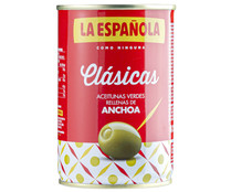 Aceitunas verdes rellenas de anchoa LA ESPAÑOLA Clásicas lata de 130 g.