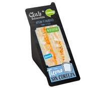 Sandwich de pan tierno sin corteza rellenos de atún, huevo, mayonesa y toamte ÑAMING Club selección 150 g.